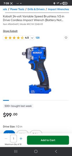 Lowe's Half Inch Compact Impact Wrench 24v Max Kobalt