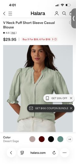 NEW Halara Dessert Sage sz L blouse