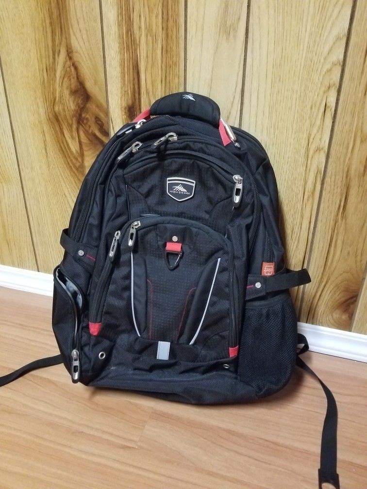 High Sierra Black & Red Laptop School Backpack