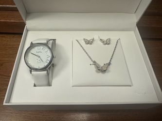 L&Co. Watch and Butterfly Jewelry Gift Set