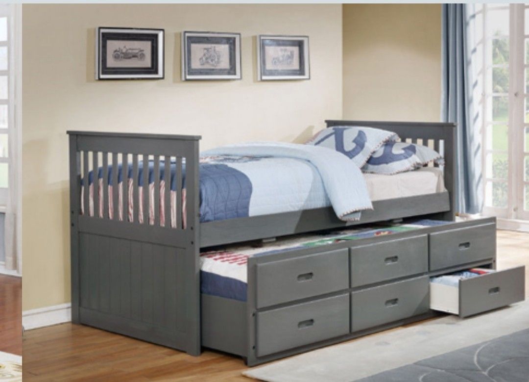 New Twin Size Captain Bed 