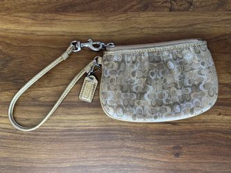 Light Tan Coach Brand Wristlet