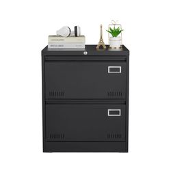 2 Drawer Metal Lateral File Cabinet with Lock,Office Vertical Files Cabinet for Home Office/Legal/Letter/A4,Locking Metal File Cabinet,Assembly Requir
