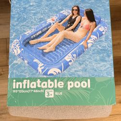 Brand New XL Inflatable Tanning Pool with Sprinkler (77” × 48”)