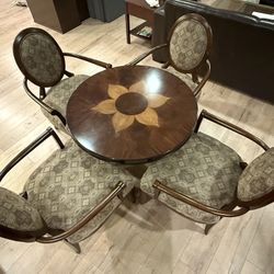 Four Chair And Table (Thomasville Nocturne Accent Chair )