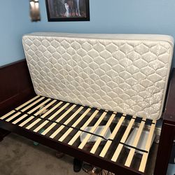 Twin size, bed frame and mattress