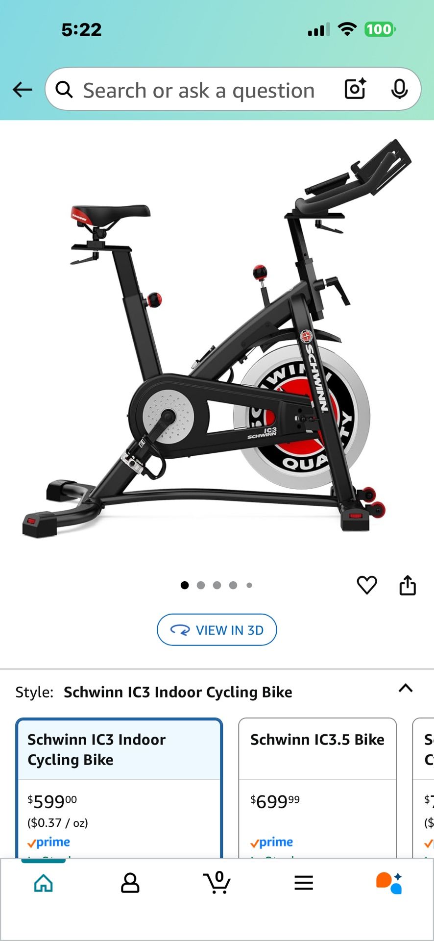 Schwinn 1C3 indoor cycling bike