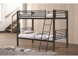 Twin metal bunked