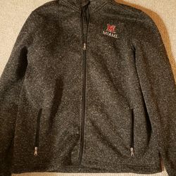 Miami Of Ohio University College Jacket Sweater Sweatshirt Coat Fleece XL Extra Large Red Hawks