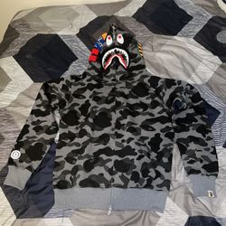 Grey/Black Bape Camo Hoodie