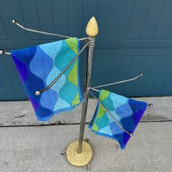 Vintage MCM Chrome Freestanding Towel Rack