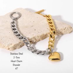 New Two Tone Bracelet Stainless Steel 