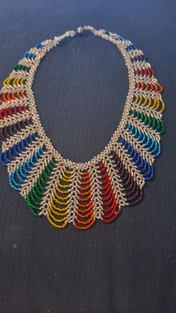 Handmade Rainbow Beaded Chocker Necklace