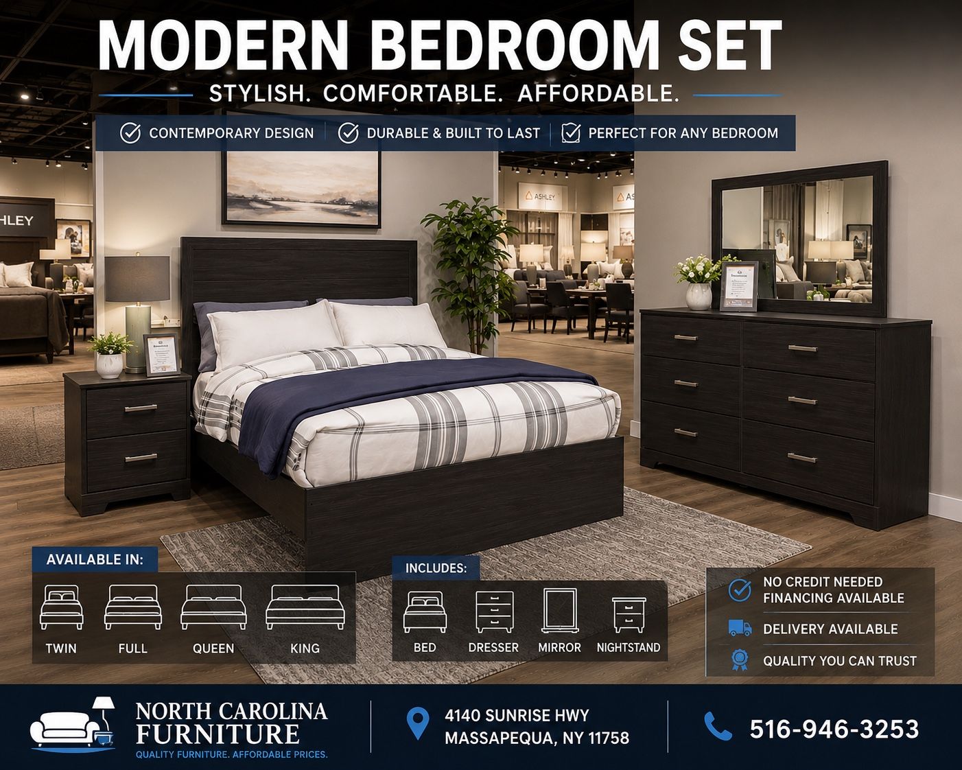 β¨ Modern Bedroom Set Special β¨ Upgrade your bedroom with this beautiful modern bedroom set at an unbeatable price!
