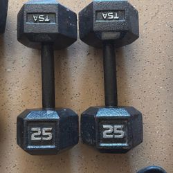 2 - 25 Lb Dumbbell Weights 