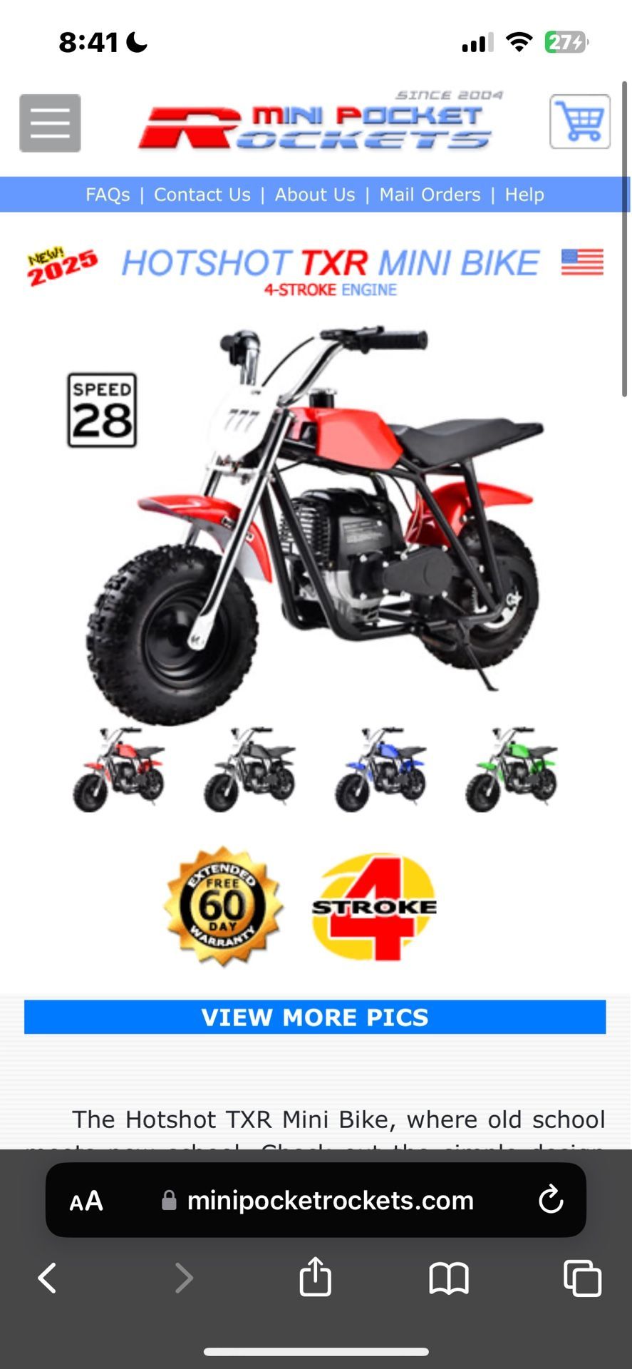 mini pocketrockeket 4 stoke