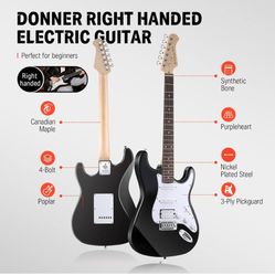 Donner Seeker 39” Right Handed Electric Guitar And Speaker 