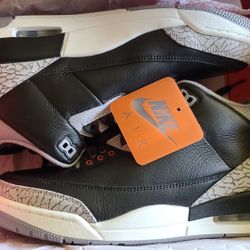 Air Jordan 3 Retro Black Cement Shoes  Size 11 Deadstock