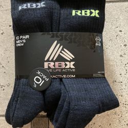 NWT RBX Men’s Crew Socks 10 pairs 