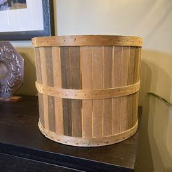 Great Large Cylinder Handmade Wood Basket Planter Pot Houseplant