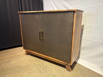 Bohemian Two Door Cabinet with Embossed Metal Detail