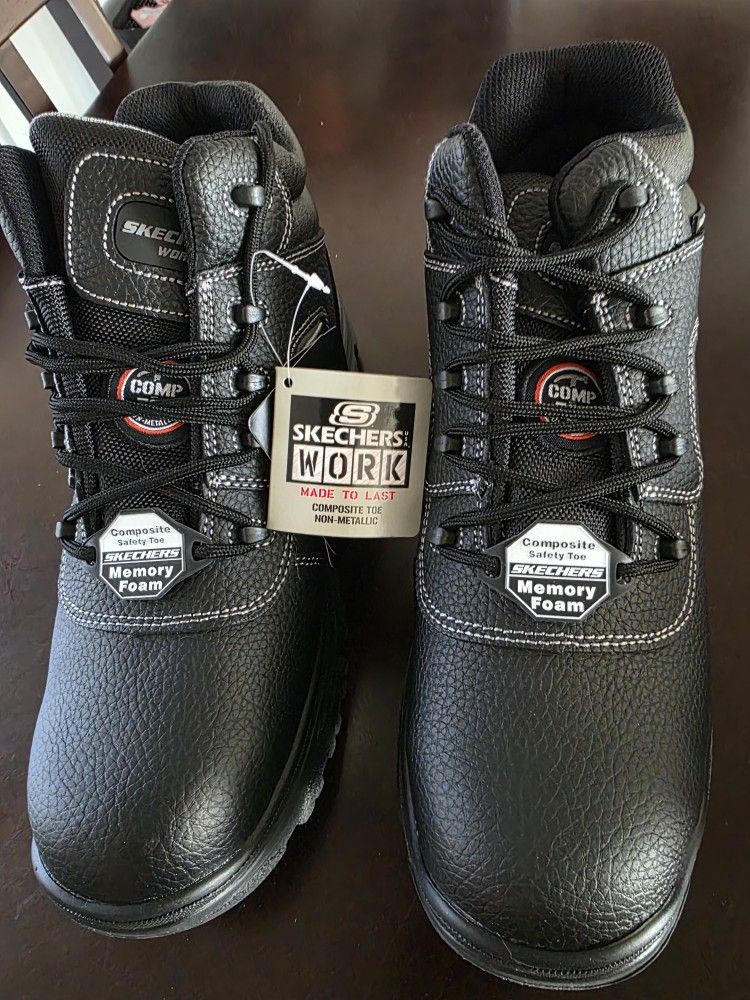 New Sketchers Steel Toed Work Boots Sz 11