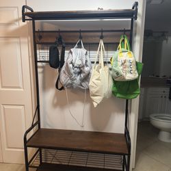 Hall tree - entryway Hook With Bench And Shoe Storage
