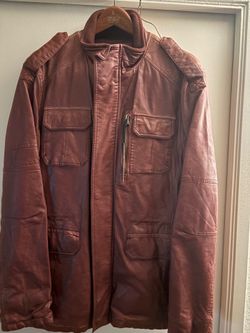 Leather jacket vintage burgundy