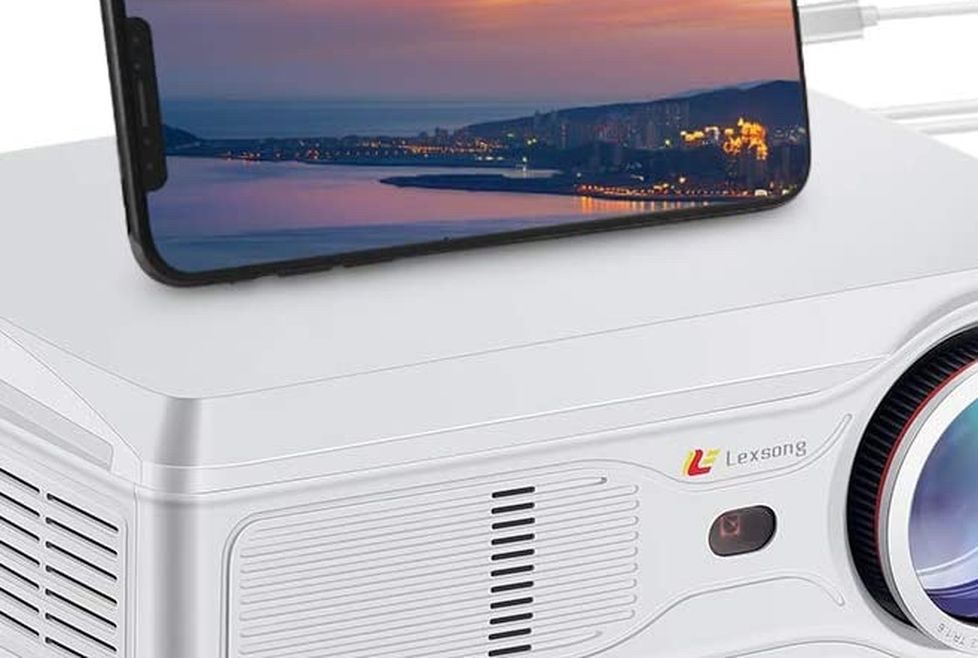 Lexsong HD Video Projector 1920×1080P 300"Display LED LCD Projectors 6000 Lumens