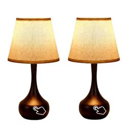 17.32 in. Bedside Table Lamps,3-Way Dimmable with Touch Sensitive (Bulbs Included) (Set of 2) Black Gold
