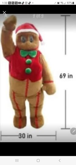 Giant Plush Gingerbread Man Costume mascot