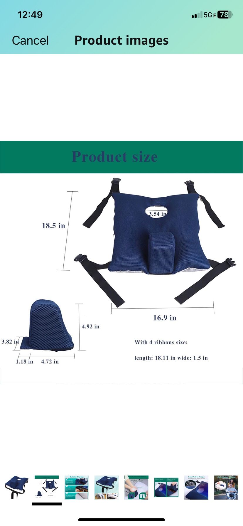 Anti Slip Seat Cushion Wheelchair Fixed Seat Cushion Brand New No Box