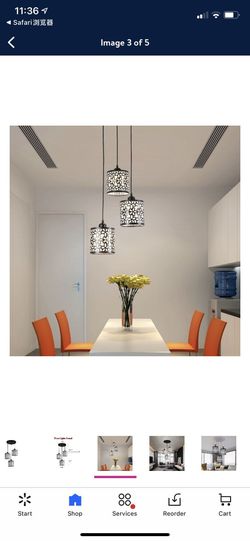 1/3 Heads Flower Petal Ceiling Light LED Pendant Lamp Chandelier for Dining Living Room in Black