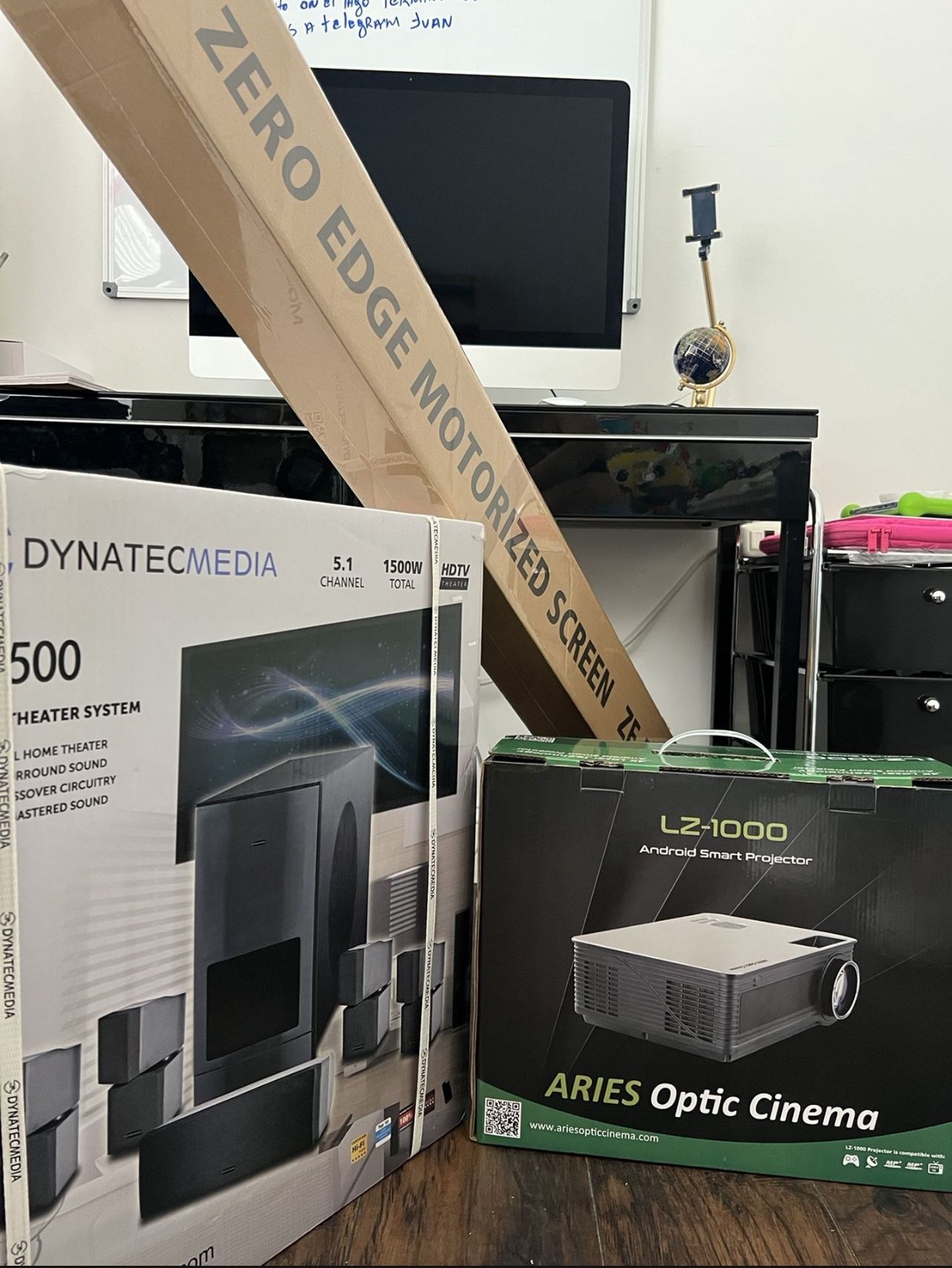 Home Theater And Smart Projector With Motorized Screen