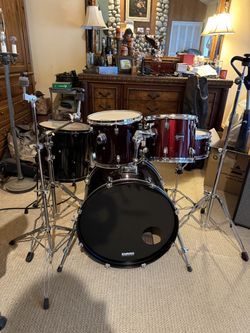 Full Drum Kit + Stands & Kick Pedal