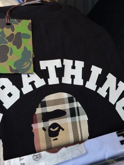 Bape check college tee sizes S-XL Available