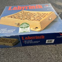 VIintage Pavilion All Wood Labyrinth Board Game 