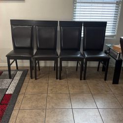 4 Dark Brown Dining Chairs – Excellent Condition (Barely Used)