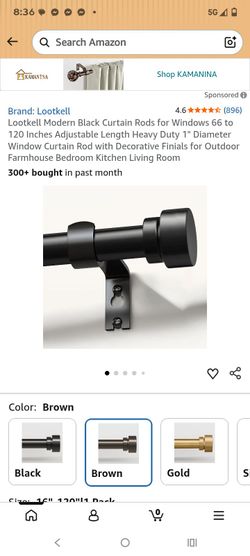 Lootkell curtain rod model wc017-16120-br-1
