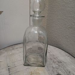 Clear Decanter Etched G 