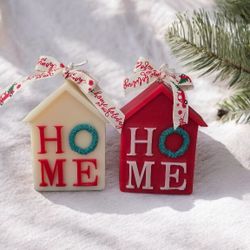 House Shaped Soy Wax Candle |  Minimalist Home Decor | Housewarming Gift | Christmas Candle