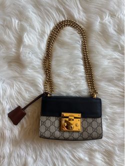 Authentic Gucci Padlock Small GG Supreme Shoulder Bag