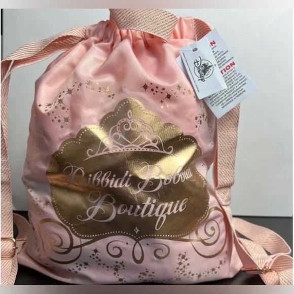 Disney Bibbidi Bobbidi Boutique Pink Drawstring backpack!!