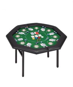 Octagonal Folding Poker Table with Cup Holders