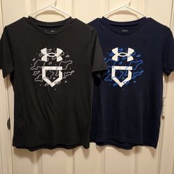 2 Under Armour Baseball Home Plate Boys TShirts Sz L