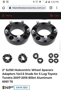 2016 Toyota Tundra Wheel Spacers