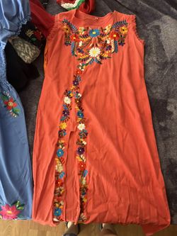 Sleeveless Orange Dress