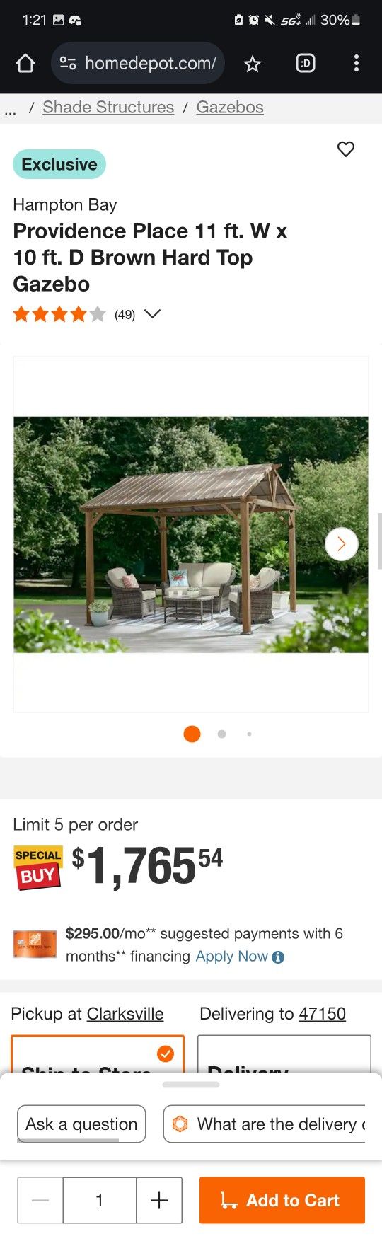 Hampton Bay 11' x 10' Gazebo