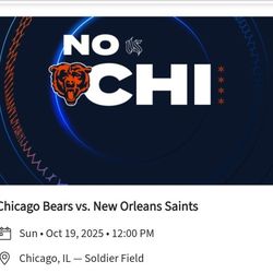 4 Tickets Chicago Bears Vs New Orleans Saints