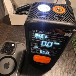  Tire Inflator Portable Air Compressor - 4X Faster Inflation, 150PSI Air Pump for Car Tires with Digital Pressure Gauge/LED Light, 20000mAh Portable T
